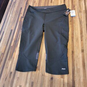 Fila Body Toning System Lycra Black Capri Length Workout Leggings